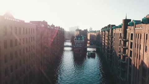 Hamburg/Germany 5.8.2018 video from Hamburg,taken by drone camera 
