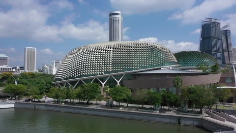 Singapore - February 2019 year: The Esplanade is a performing arts centre located in Downtown Core near the mouth of the Singapore River.