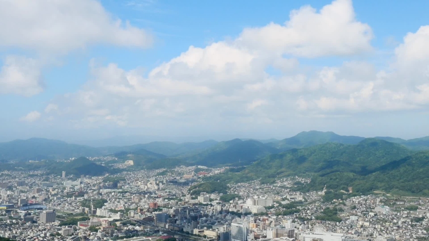 ladscape of Fukuoka city in Japan