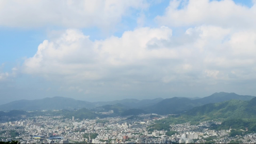 ladscape of Fukuoka city in Japan