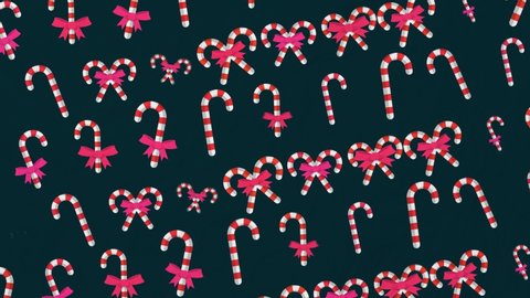 Christmas Candy Cane Symbols Pattern Animation with Chroma Green Screen and Luma Matte. Loop-ready. Perfect for overlays and motion backgrounds.