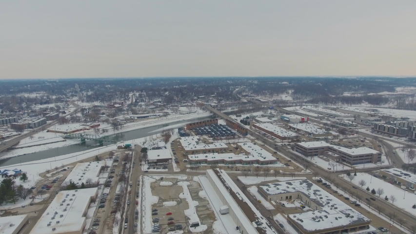Des Moines Iowa Skyline Aerial 4k Stock Footage Video (100% Royalty ...