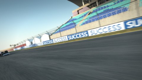 Formula One Race car . Very fast driving.  animation