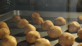 Snickerdoodle cinnamon sugar cookies baking in the oven time lapse	 - Powered by Shutterstock - Get 15% off with code: PIKWIZARD15