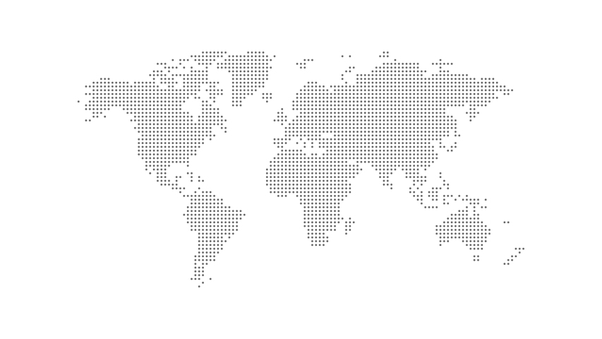 Dotted Abstract World Map. The Stock Footage Video (100% Royalty-free 