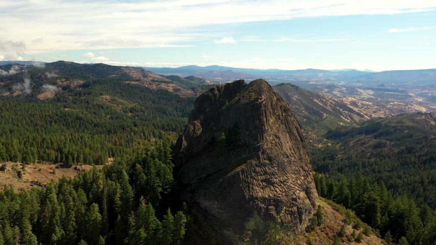 Aerial view of Pilot Rock in Southern Oregon