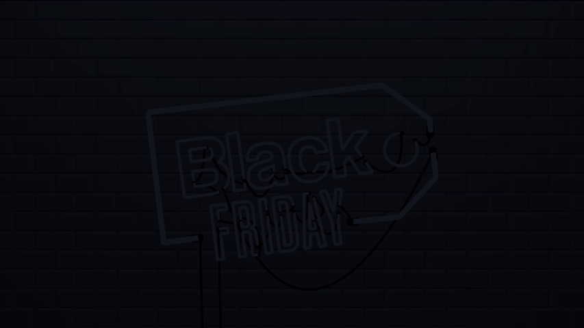 Black Friday sale neon sign banner background for promo video. concept of sale and clearance Royalty-Free Stock Footage #1038638894