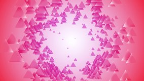 Abstract shapes motion background.Triangle shape motion with pink color bacground.Pattern triangle background