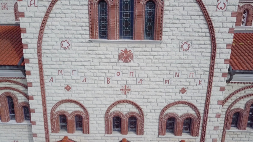Aerial view of a church in Germany, with cityscape on the background, 4k, Go Everywhere