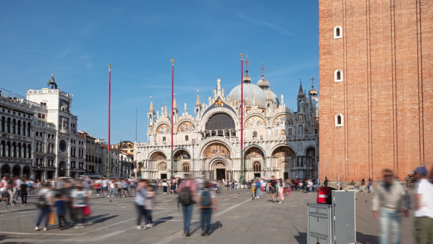 POV time lapse walking along busy St Mark