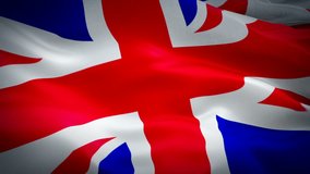 Flag United Kingdom Of Great Britain. National 3d UK flag waving. Sign of United Kingdom seamless loop animation. UK flag HD resolution Background. United Kingdom flag Closeup 1080p Full HD video
