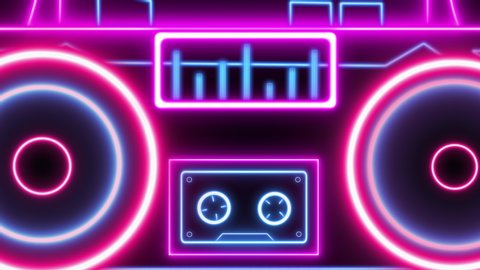 Neon Hi Fi stereo with looping cassette player, equaliser and booming speakers