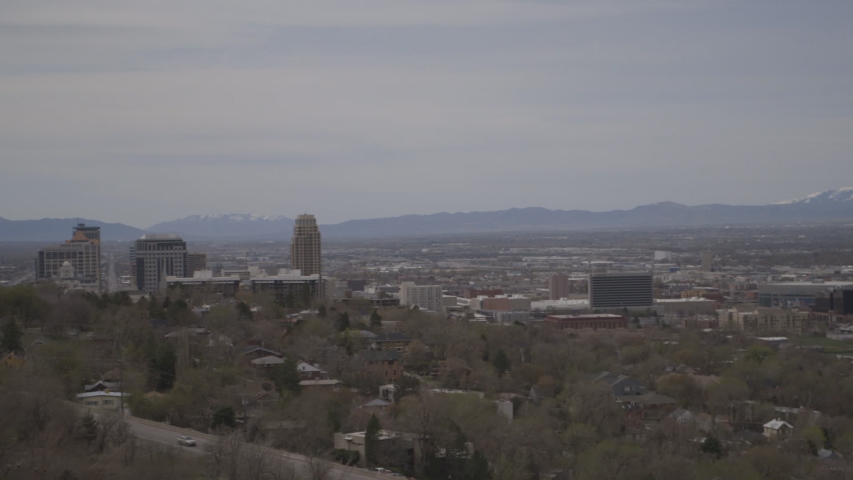 Salt Lake City Cityscape Skyline Daytime Utah State Capitol Building 