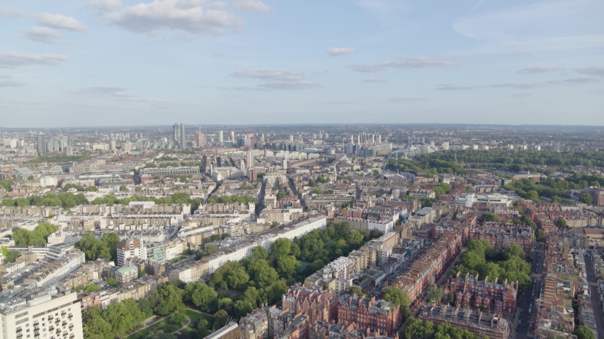 Belgravia and Knightsbridge, zone one aerial establishing shot, london Royalty-Free Stock Footage #1038697394