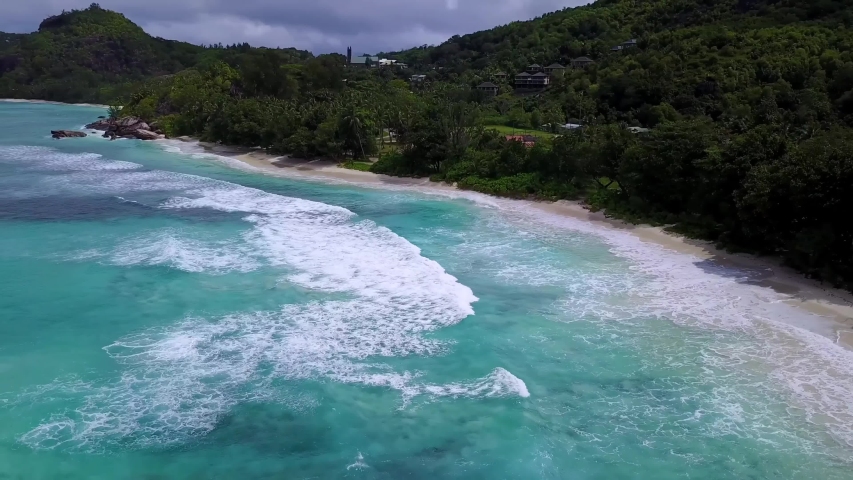 Seychelles/archipelago in the Indian Ocean 8.9.2018 video from Seychelles,taken by drone camera  | Shutterstock HD Video #1038700838