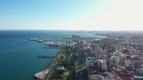 Aerial view of the new marina in Limassol, Cyprus
