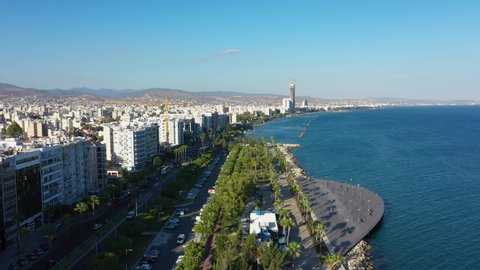 Aerial view of the promenade in Limassol, Cyprus