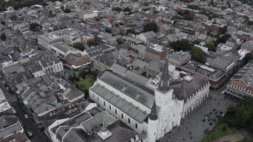 New Orleans drone footage of city scape