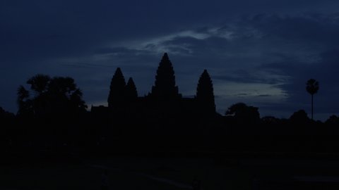 Angkor Wat Cambodia.  Early Morning Sunrise Time Lapse