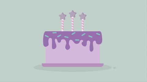 Birthday Cake Candle Cartoon Hand Drawn Stock Footage Video (100% ...
