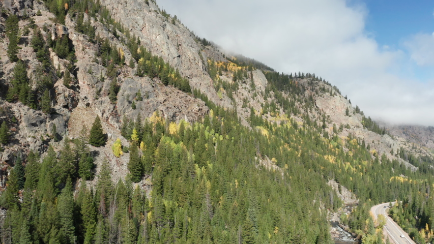 Northern Colorado drone footage of fall colors in the mountains