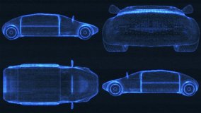 Autonomous Electric Vehicle Wireframe Design Concept 3D Animation - Powered by Shutterstock - Get 15% off with code: PIKWIZARD15