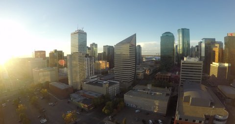 Timelapse of the business district in Edmonton, Alberta, Canada, timelapse day to night 