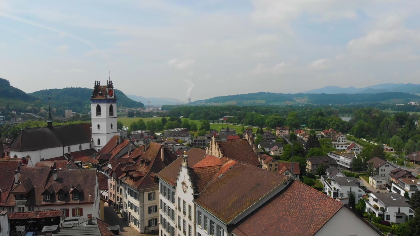 Aerial: Residential and Landscape of Switzerland