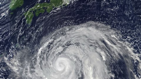 Massive Typhoon Hagibis bears down on central Japan, Cat. 5, 259 km/h to 315 km/h, Oct. 11, 2019, 3840x2160. Animation with an image of the public domain NOAA imagery: it is requested that you credit