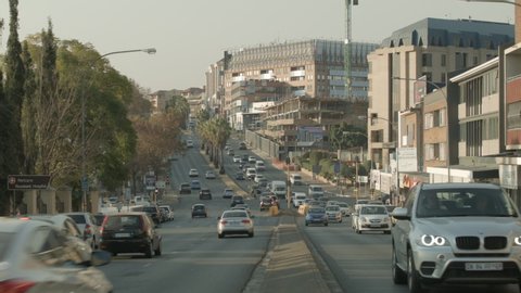 Johannesburg, South Africa - April 2016: A timelapse of traffic in Rosebank