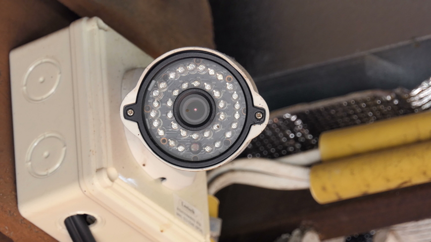 Close up of cctv camera system, home security technology