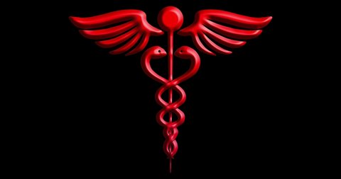 Health Care Concept, Color changing medical Caduceus Symbol