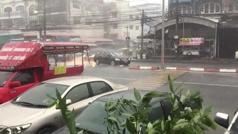 
On October 12, 2019 in Thailand, heavy rain, flooding