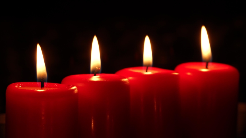 two red candles burning close Stock Footage Video (100% Royalty-free ...