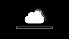 Loading bar with cloud symbol, isolated on black background