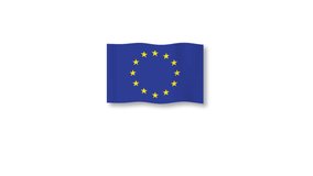 Video animation of the EU flag and a stethoscope  - health care in Europe (with alpha channel)