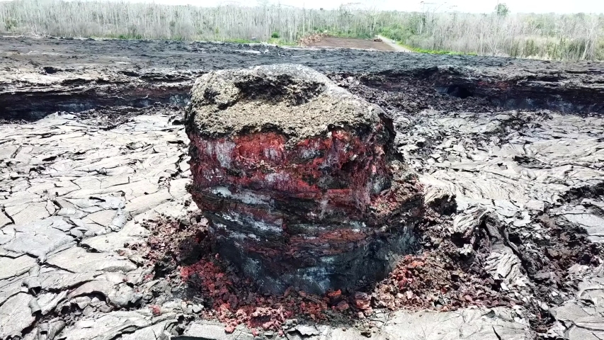 Hawaii/USA 4.12.2018 video from kilauea a Shield volcano in Hawaii,taken by drone camera 