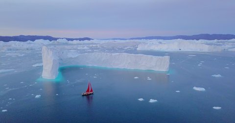 Aerial Circling: Sailing Among Awesome Icebergs, Disko Bay, Greenland