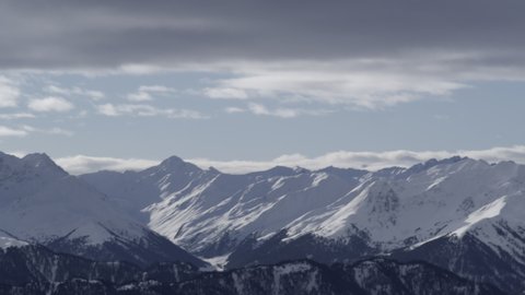 pan across central alpine mountains pfunds nauders glockturm