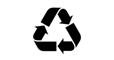 Animation of universal recycle icon rotated.