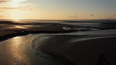 Morecambe Bay Sandflats at sunset