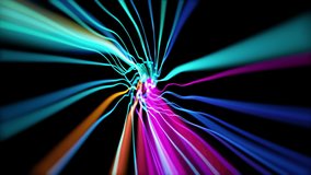 4K Animation of colored lines. Seamless loop motion graphic. Abstract festive background. Colorful line pattern.