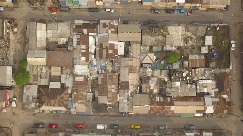 Aerial view of Treichville,  a  neighborhood in Abidjan. Ivory Coast 