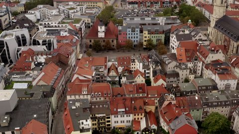 Jena in Thüringen, Germany filmed by a drone.