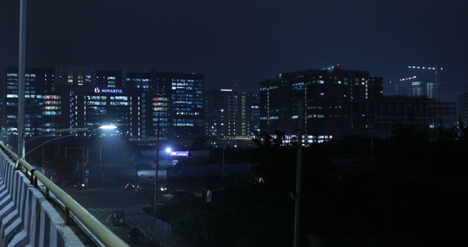 Night shot city view Buildings Hyderabad India 12th Oct 2019 | Shutterstock HD Video #1039009208