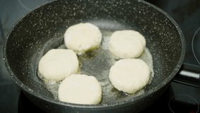 Video of homemade cooking fried curd