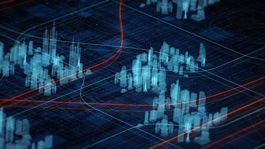 Beautiful 3D concept of urban population growing. Clip in 4K 30fps. Royalty-Free Stock Footage #1039050005