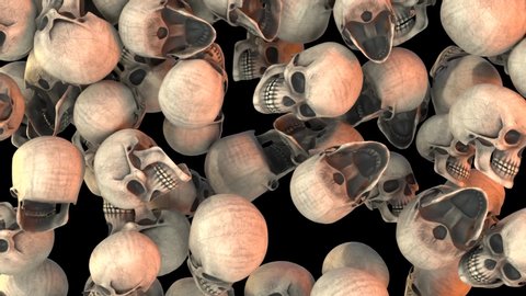 Halloween Transitions Skull Alpha Matte 3D Rendering Animation