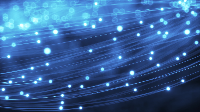 Abstract blue glowing fiber lines. Abstract blue glowing fiber optic lines. Bright light beam for fast data transfer for high-speed Internet connections | Shutterstock HD Video #1039057631