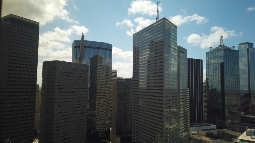 Time Lapse of Clouds Passing By over Downtown Dallas, Texas